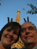 Lisa and PJ at the Eiffel Tower